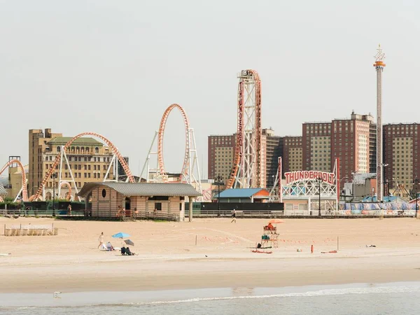 Άποψη Της Παραλίας Στο Coney Island Μπρούκλιν Νέα Υόρκη — Φωτογραφία Αρχείου