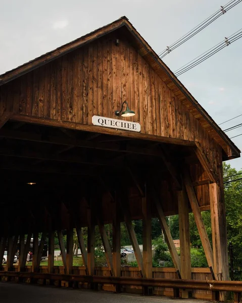 Quechee Covered Bridge Quechee Vermont — стокове фото