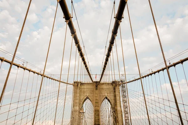Архитектурные Детали Бруклинского Моста Нью Йорке — стоковое фото