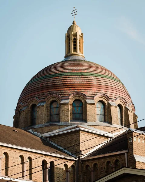 Église Catholique Byzantine Dôme Marys Dans District Historique Cambria City — Photo