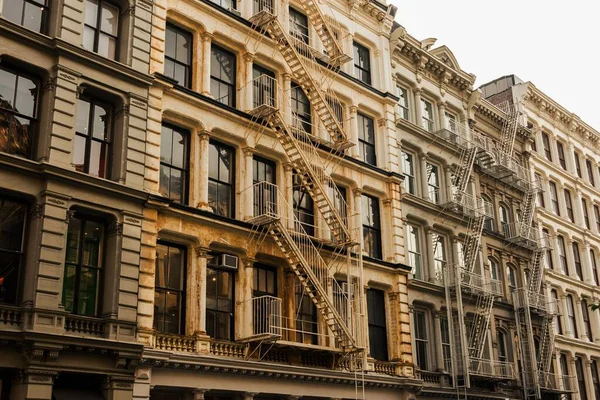 Arkitektoniska Detaljer Och Brandtrappor Soho Manhattan New York — Stockfoto