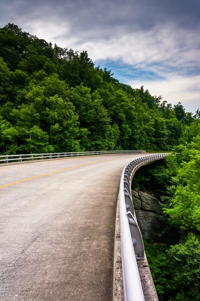 Överbrygga på blue ridge parkway i north carolina. — Stockfoto