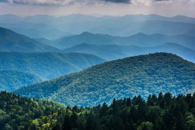Layers of the Blue Ridge Mountains seen from Cowee Mountains Ove clipart
