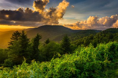 caney çatal overlook o dan Appalaş Dağları üzerinden günbatımı