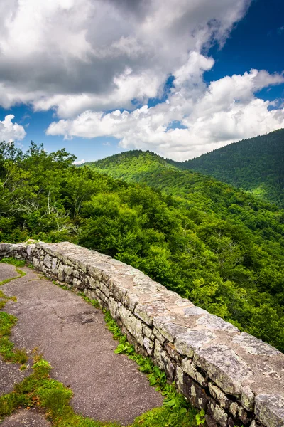 Mid-day view of the Appalachian Mountains  from Craggy Pinnacle, — Stock Photo, Image