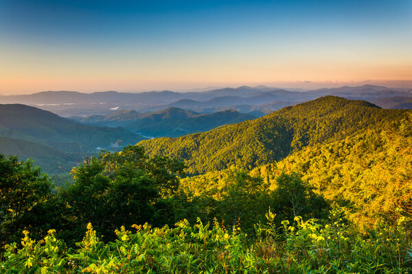 Morning view from the Blue Ridge Parkway in North Carolina. 