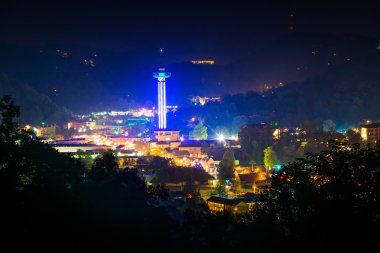 grea eteklerinde parkway Marnixkade gatlinburg gece manzarası