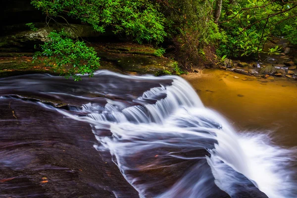 Die spitze eines wasserfalls am carrick creek, am tisch rock state par — Stockfoto