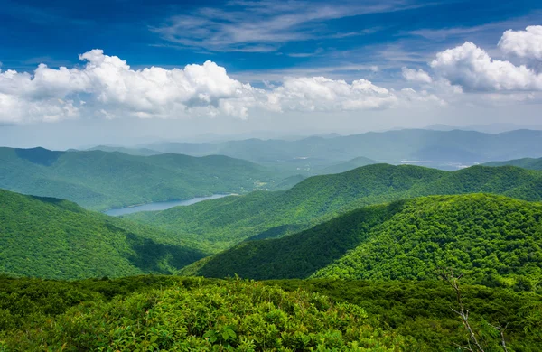 Vista do reservatório de Burnett de Craggy Pinnacle, perto do Blue Ri — Fotografia de Stock