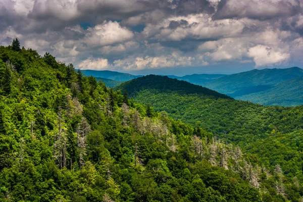 Veduta degli Appalachi dal Blue Ridge Parkway a Nord Ca — Foto Stock