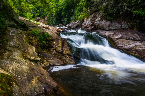 Waterfall on the Cullasaja River in Nantahala National Forest, N — Stock Photo, Image