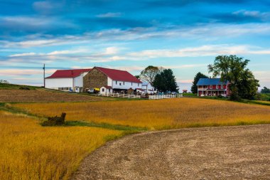 A farm in rural Lancaster County, Pennsylvania.  clipart