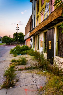 Eski Şehir Merkezi, baltimore, maryland terkedilmiş Vitrin camekanlar. 