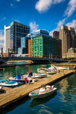 Tekneler ve Dock kale gelin kanal, boston, massachusetts. 
