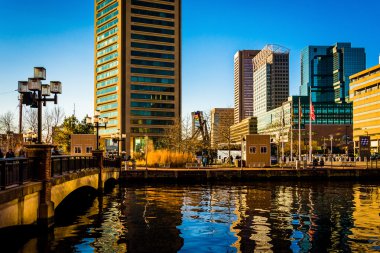 Köprü ve baltimore, marylan iç liman içinde gökdelenler
