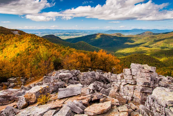 Vista de outono do Vale do Shenandoah e Blue Ridge Mountains fr — Fotografia de Stock