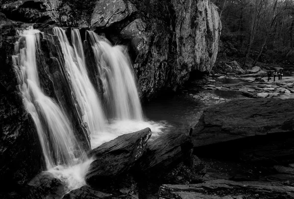 Image en noir et blanc des chutes Kilgore au Rocks State Park, Mary — Photo