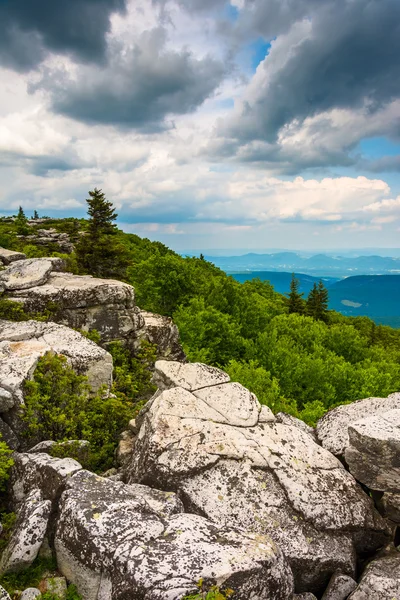 Keien en Oost-uitzicht op de appalachian bergen van Beer — Stockfoto