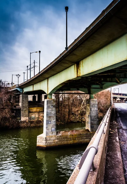 Bruggen over de rivier de schuylkill in philadelphia, pennsylvania. — Stockfoto