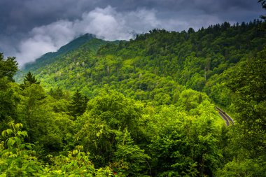 Dramatic view of the Appalachian Mountains from Newfound Gap Roa clipart