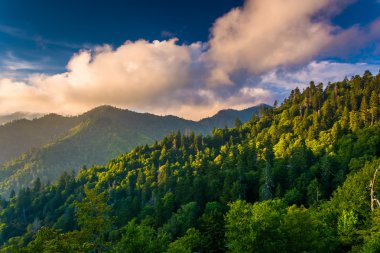 akşam ışığı bir uçurumun üzerinde bulduğu görüldü smokies üzerinde 