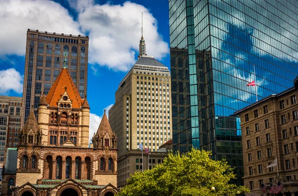 Cluster of buildings at Copley Square in Boston, Massachusetts. — Stock Photo, Image