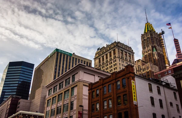 Cluster de highrises no centro de Baltimore, Maryland . — Fotografia de Stock