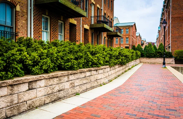 Condominios a lo largo del paseo marítimo en Fells Point, Balt — Foto de Stock