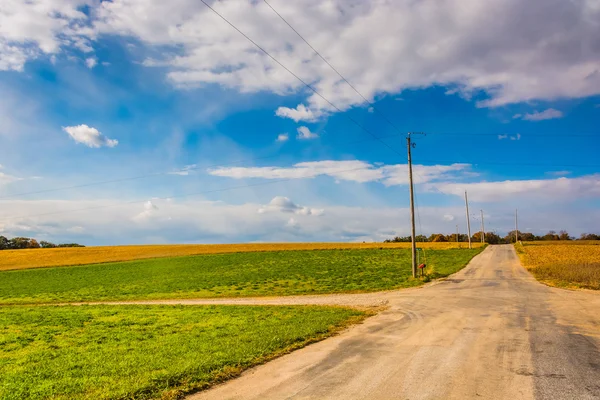 Landweg in rural york county, pennsylvania. — Stockfoto