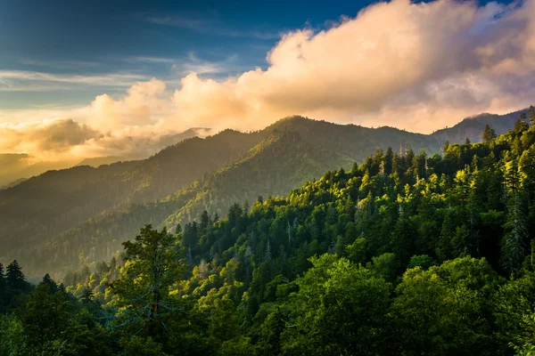 Evening light on the Smokies, seen from an overlook on Newfound — Stock Photo, Image