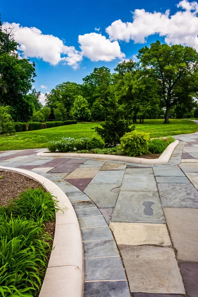 Gardens and walkways at Druid Hill Park, Baltimore, Maryland. — Stock Photo, Image