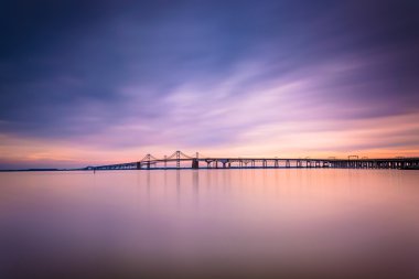 Long exposure of the Chesapeake Bay Bridge, from Sandy Point Sta clipart