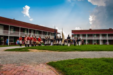 fort mchenry, baltimore, maryland, bir yaz gününde canlandırma