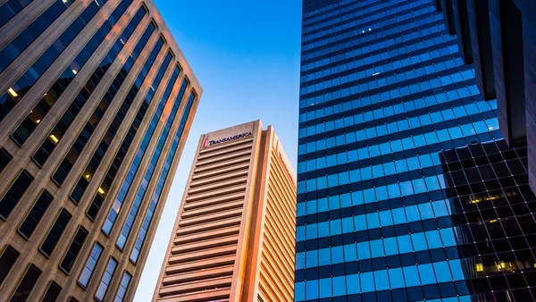 Highrises in downtown Baltimore, Maryland. — Stock Photo, Image