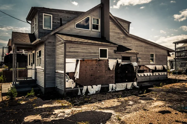 Ház sérült sandy hurrikán, point pleasant Beach, új j — Stock Fotó