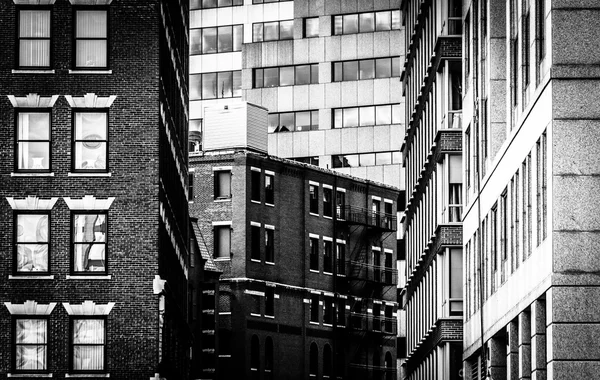 Camadas de edifícios em Boston, Massachusetts . — Fotografia de Stock