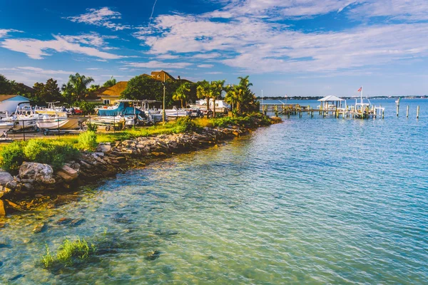 Marina ao longo do rio Tolomato, em Vilano Beach, Flórida . — Fotografia de Stock