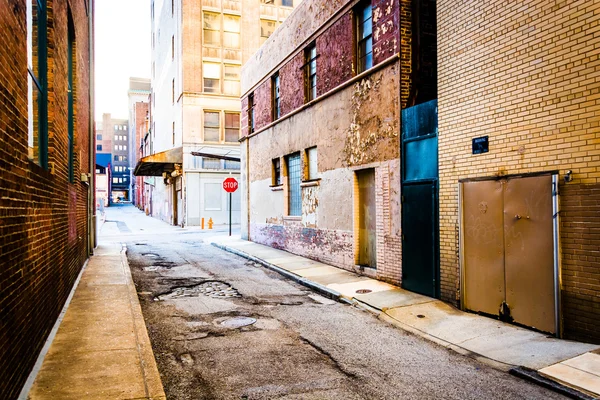 Beco estreito em Baltimore, Maryland . — Fotografia de Stock