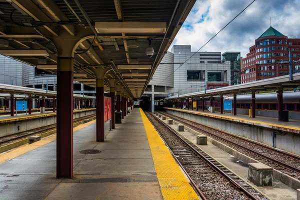 Vías férreas en la Estación Sur, Boston, Massachusetts . —  Fotos de Stock