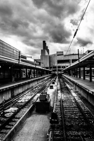 Railroad tracks in de Zuid-station, boston, massachusetts. — Stockfoto
