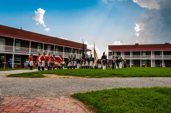 Reenactment on a summer day at Fort McHenry, Baltimore, Maryland — Stock Photo, Image