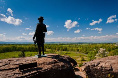 küçük roundtop, gettysburg, Pennsylvania bahar bakış. 