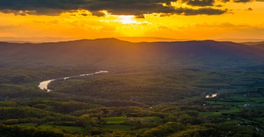 Sunset shenando manzarası sürücüden shenandoah Vadisi üzerinde