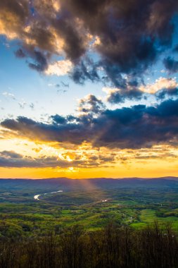 Sunset shenando manzarası sürücüden shenandoah Vadisi üzerinde