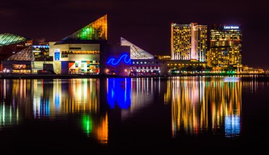 The Legg Mason Building and National Aquarium at night, in the I clipart