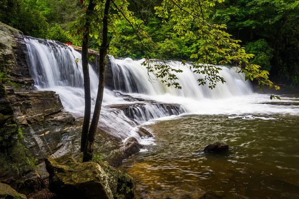 Side view of Hooker Falls on the Little River in Dupont State Fo — Stock Photo, Image