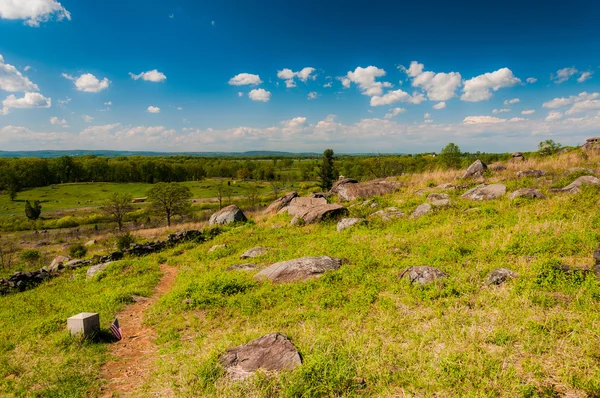 Spring view from Little Roundtop, Gettysburg, Pennsylvania. — Stock Photo, Image