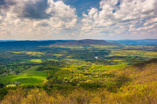 Vista de primavera do Vale do Shenandoah da Skyline Drive em Shena — Fotografia de Stock