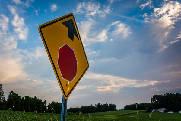 Stoppskylt på landsbygden york county, pennsylvania. — Stockfoto