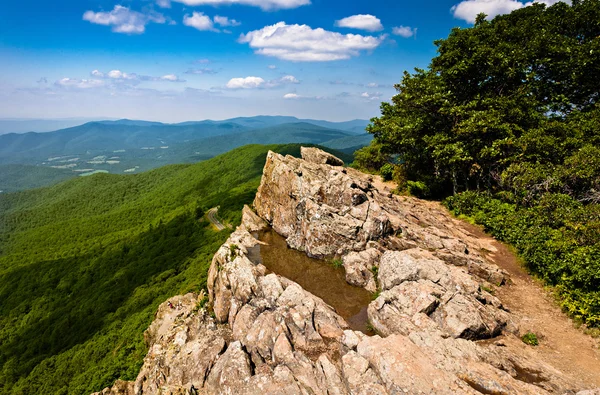 Vista de verão das Montanhas Blue Ridge de Little Stony Man, um — Fotografia de Stock